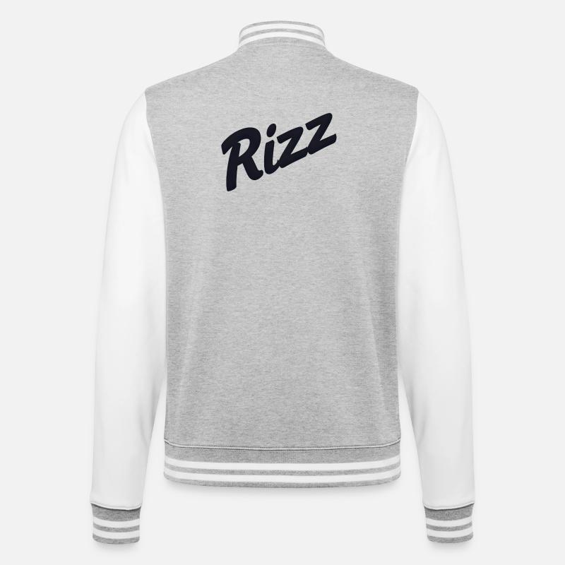 Rizz Neon Script - Veste Teddy - gris chiné / blanc