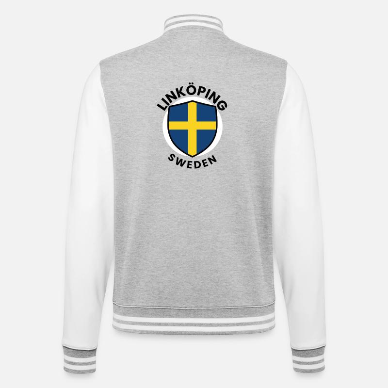 Bouclier de LÄNKÖPING, Suède - Veste Teddy - gris chiné / blanc