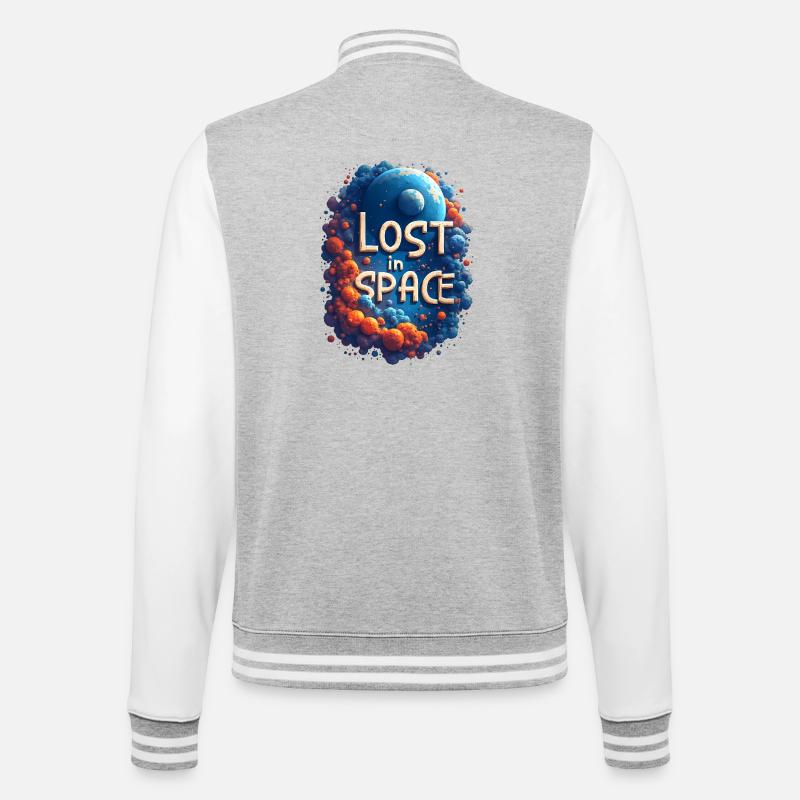 Perdu dans l’espace - Veste Teddy - gris chiné / blanc