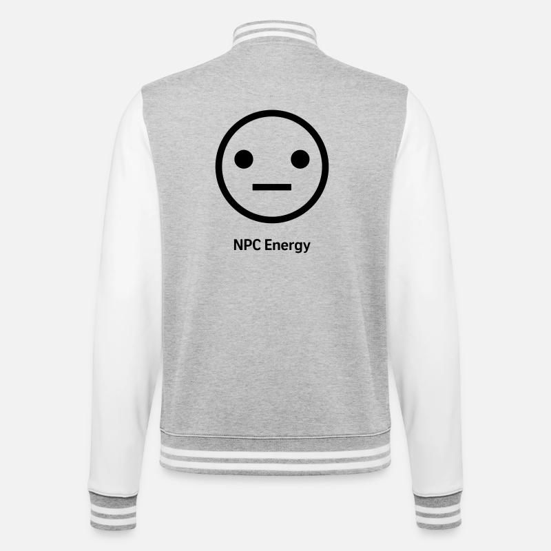 NPC Energy - College-Sweatjacke - Grau meliert/Weiß