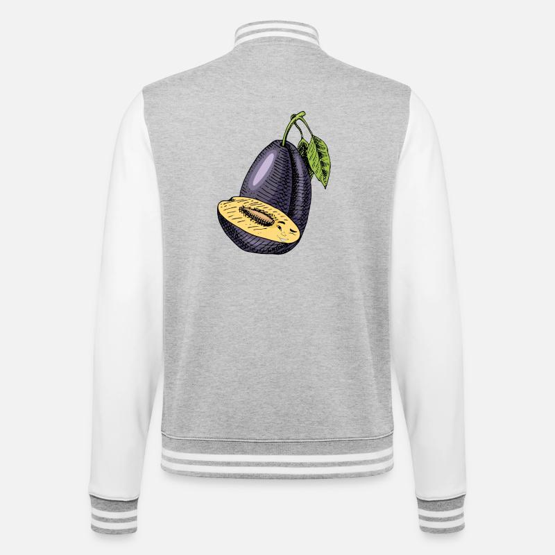 Fruit de prune - Veste Teddy - gris chiné / blanc