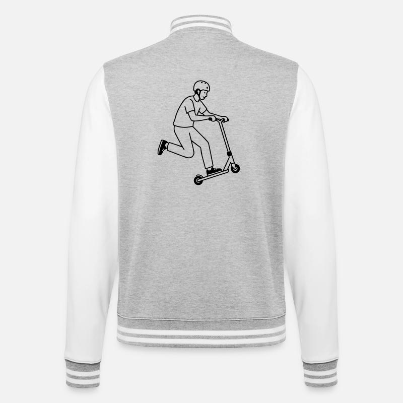 Trottinette cascade - Veste Teddy - gris chiné / blanc