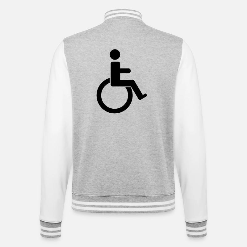 Behindertenschild - College-Sweatjacke - Grau meliert/Weiß