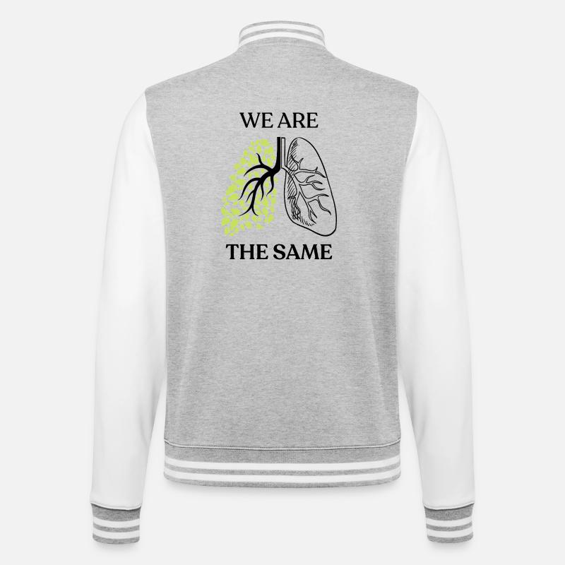 We Are The Same - College Sweat Jacket - heather grey/white