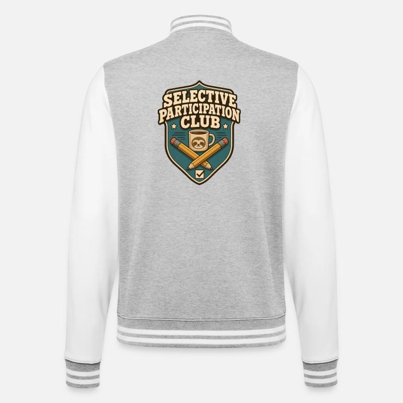 Selective Participation Club Sloth - College Sweat Jacket - heather grey/white