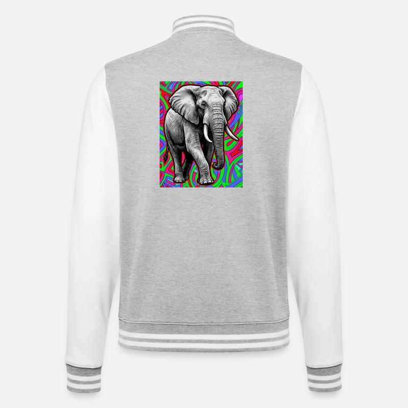 elephant - College Sweat Jacket - heather grey/white