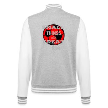 Kleine Dinge, Große Liebe Fußball  - College-Sweatjacke - Grau meliert/Weiß - Hinten - Marisol (170cm)