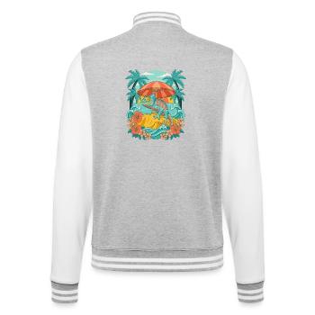 Caméléon tropical - Veste Teddy - gris chiné / blanc - Dos - Marisol (170cm)
