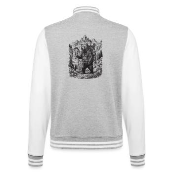 Hiking - Outdoor Adventure - Bear - College Sweat Jacket - heather grey/white - Back - Marisol (170cm)