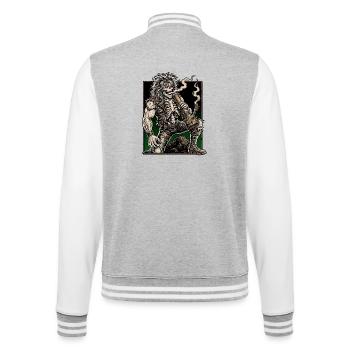 80s Heavy Metal Stoner Demon Festival - College Sweat Jacket - heather grey/white - Back - Marisol (170cm)