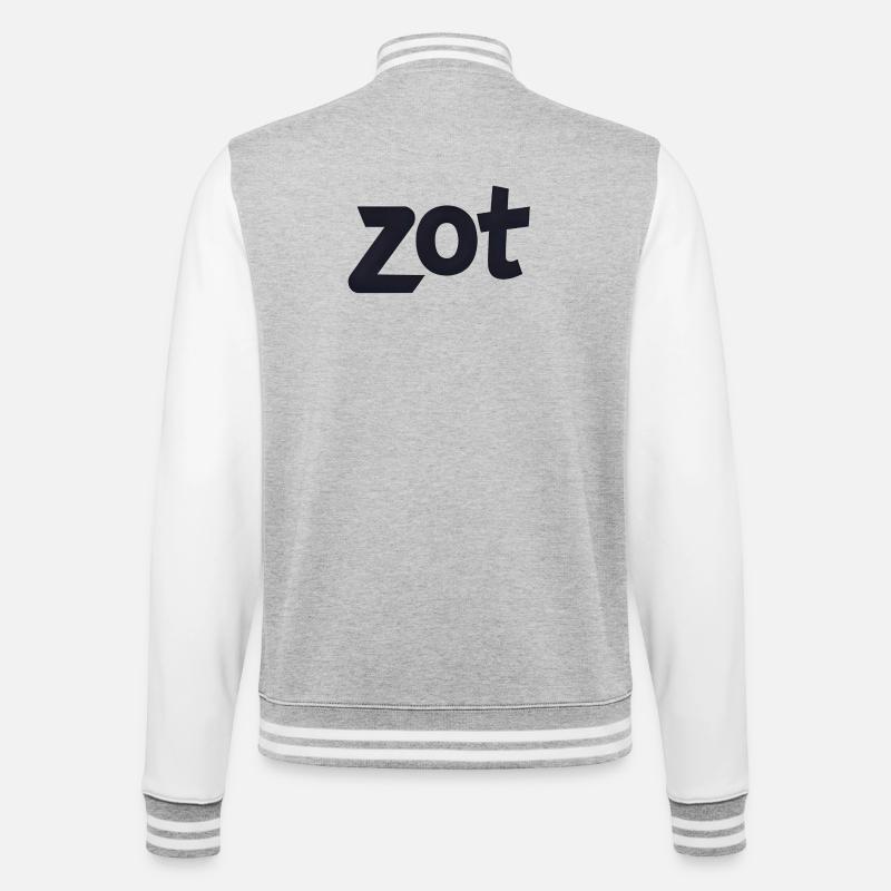 Zot – Flämisches Statement-Hemd - College-Sweatjacke - Grau meliert/Weiß