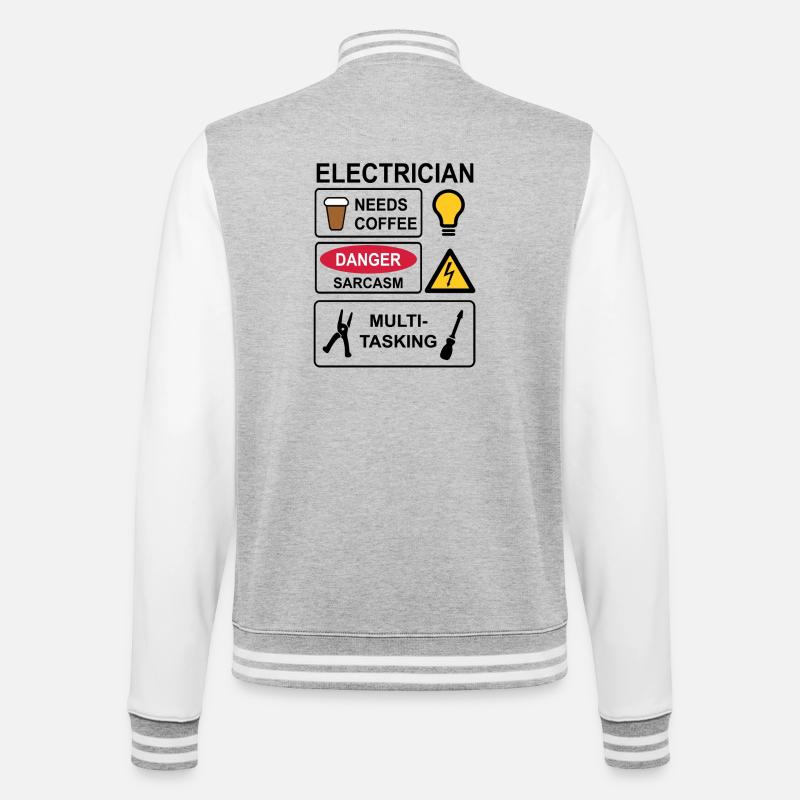 Electrician - College Sweat Jacket - heather grey/white