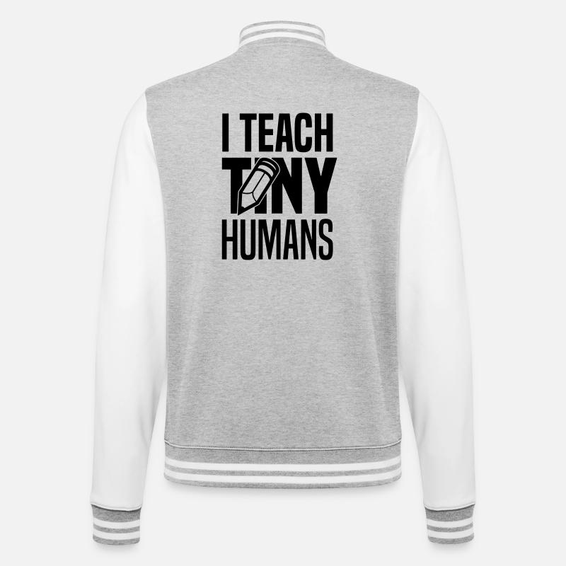 I teach tiny humans - College-Sweatjacke - Grau meliert/Weiß