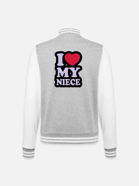 I love my niece - College Sweat Jacket - heather grey/white
