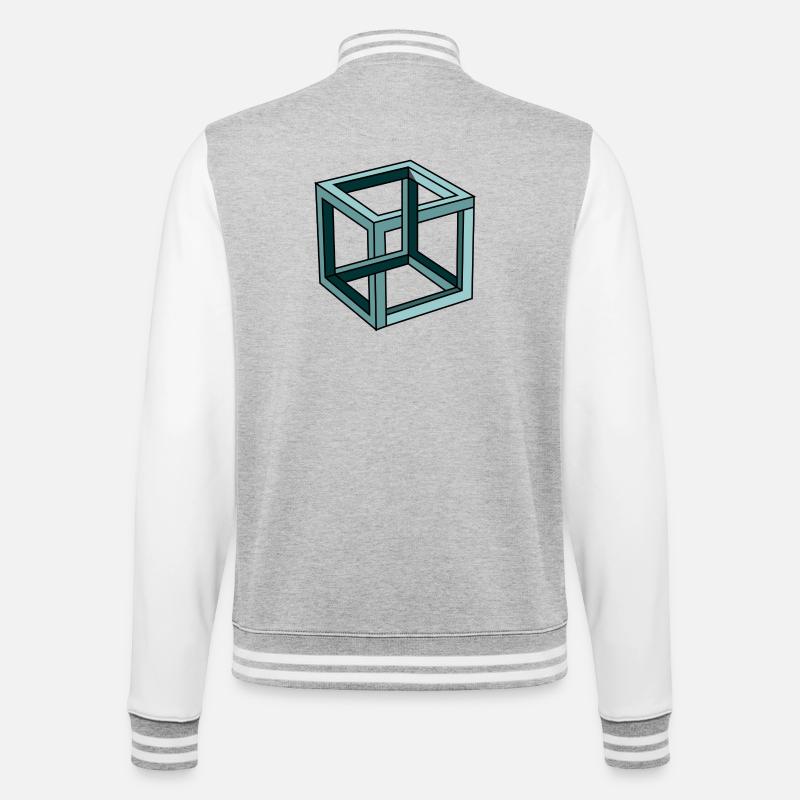 Escher Impossible Cube - Veste Teddy - gris chiné / blanc