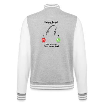 Meine Angel ruft an... - College-Sweatjacke - Grau meliert/Weiß - Hinten - Marisol (170cm)
