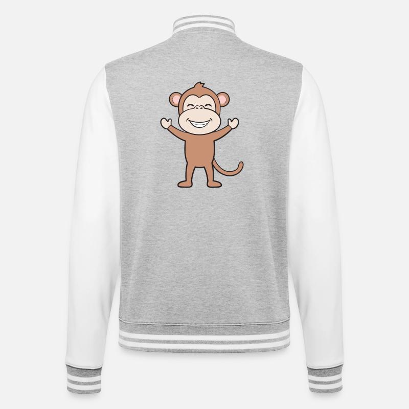 Monkey Monkeys - College Sweat Jacket - heather grey/white