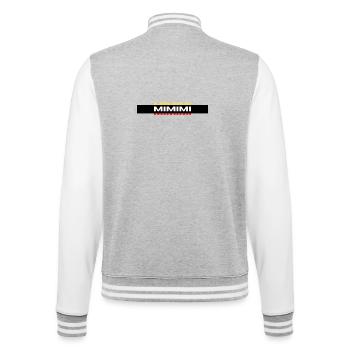 MIMIMI Dreifarbig Logo - College-Sweatjacke - Grau meliert/Weiß - Hinten - Marisol (170cm)
