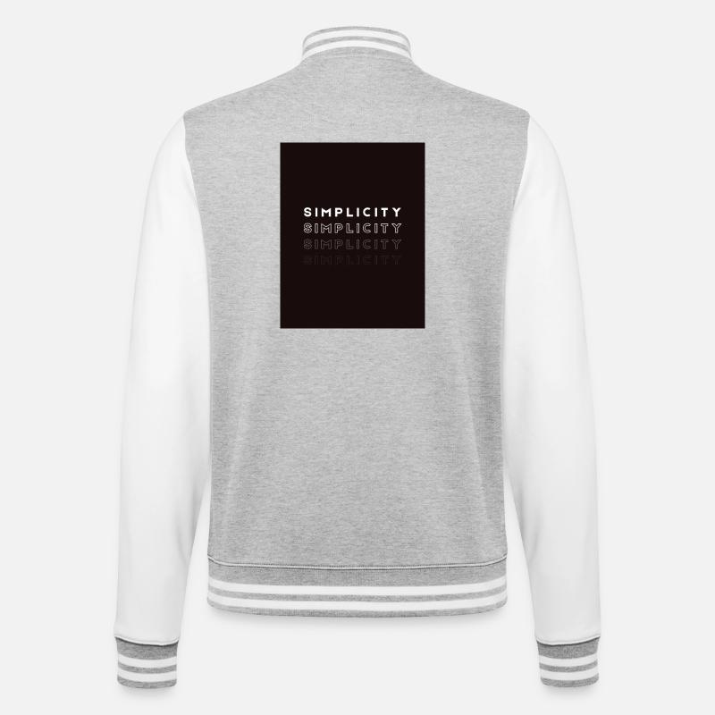 Ldion - College-Sweatjacke - Grau meliert/Weiß