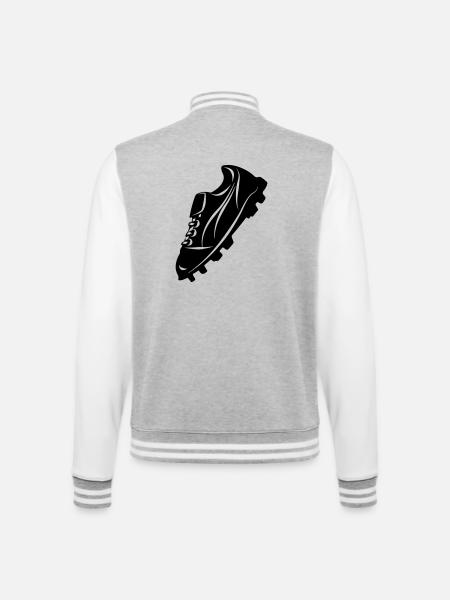 Fußballschuh transparente Schattenfigur - College-Sweatjacke - Grau meliert/Weiß