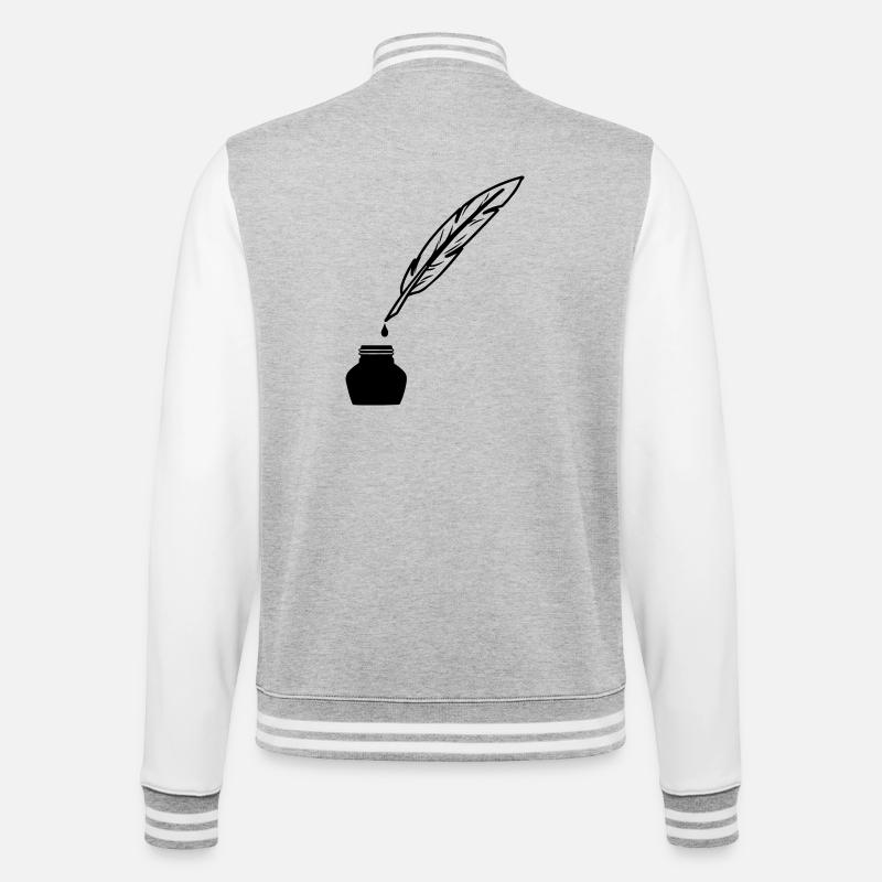 Spring as pen to write - College Sweat Jacket - heather grey/white