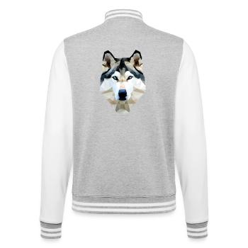 Polygone de chien husky - Veste Teddy - gris chiné / blanc - Dos - Marisol (170cm)