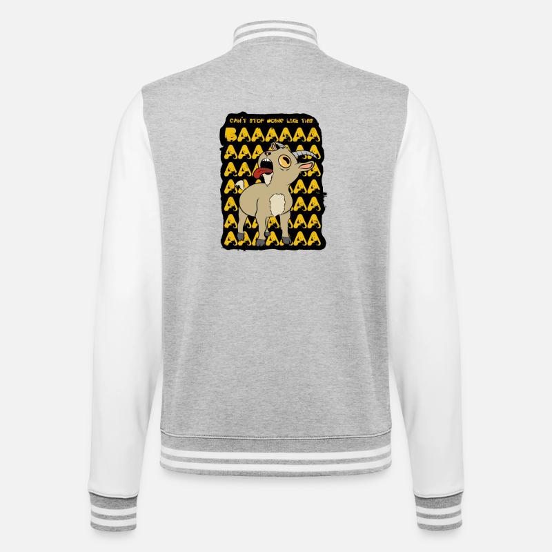 Can't stop doing like this - College-Sweatjacke - Grau meliert/Weiß