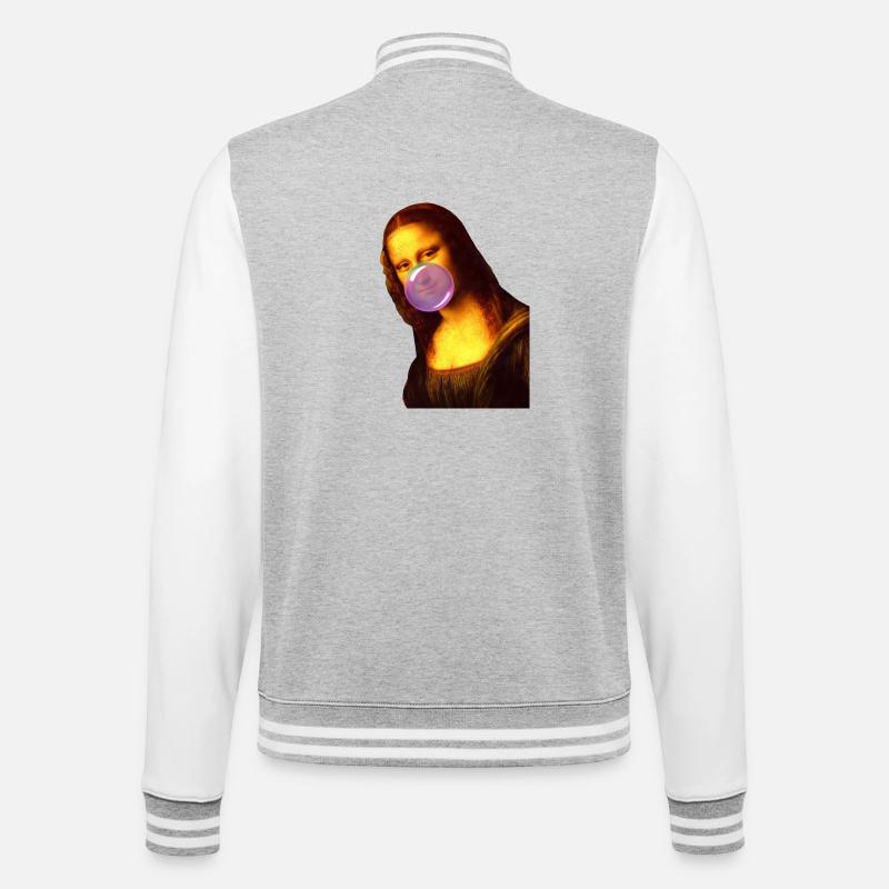 Mona Lisa Kaugummi Bubble - College-Sweatjacke - Grau meliert/Weiß