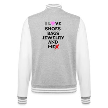 i love shoes bags jewelry and men - College-Sweatjacke - Grau meliert/Weiß - Hinten - Marisol (170cm)