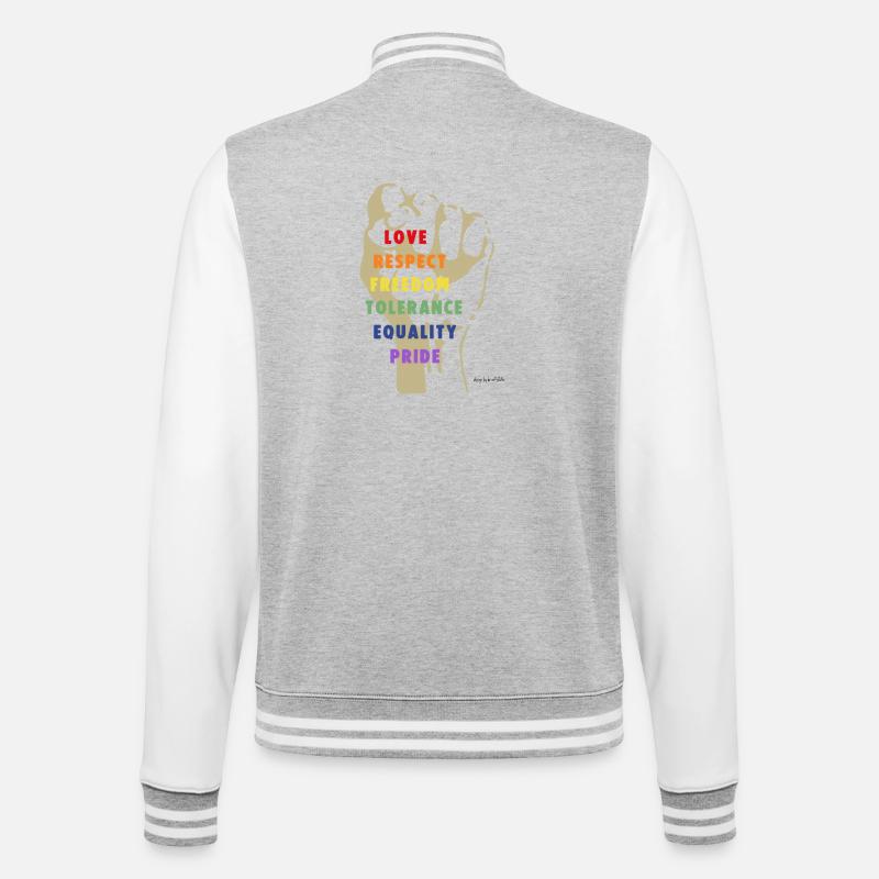 Force et respect - Veste Teddy - gris chiné / blanc