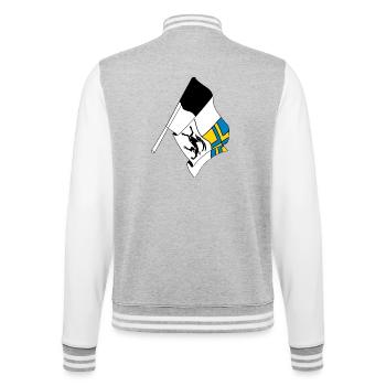 Drapeau des Grisons, Suisse - Veste Teddy - gris chiné / blanc - Dos - Marisol (170cm)