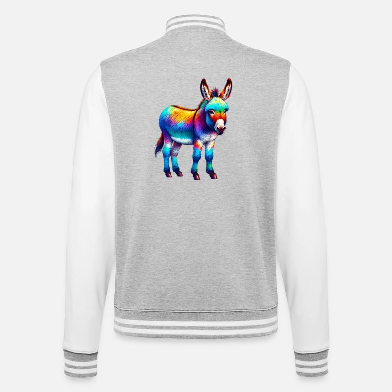 Mule âne - Veste Teddy - gris chiné / blanc