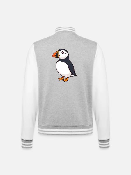 Papageientaucher Puffin - College Sweat Jacket - heather grey/white