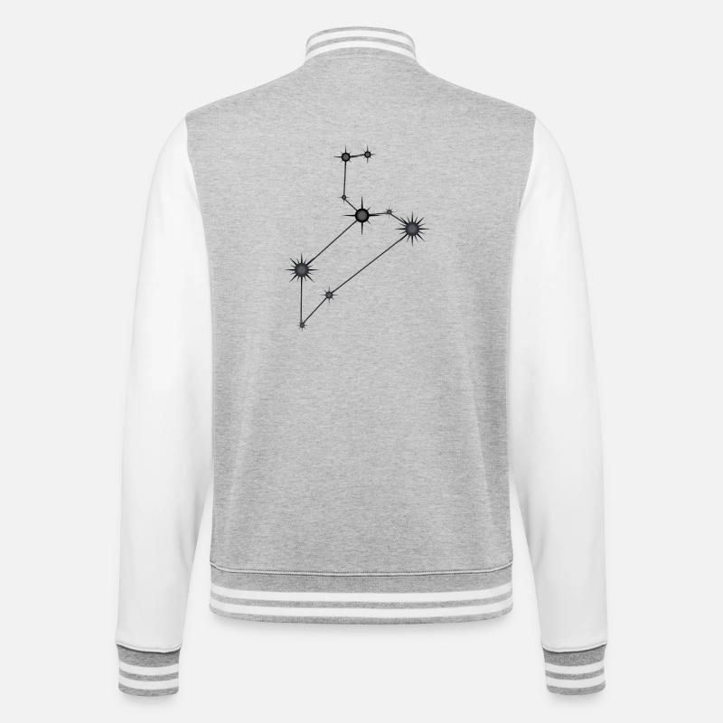 Löwe Sternbild Sternzeichen Schwarz & Grau - College-Sweatjacke - Grau meliert/Weiß