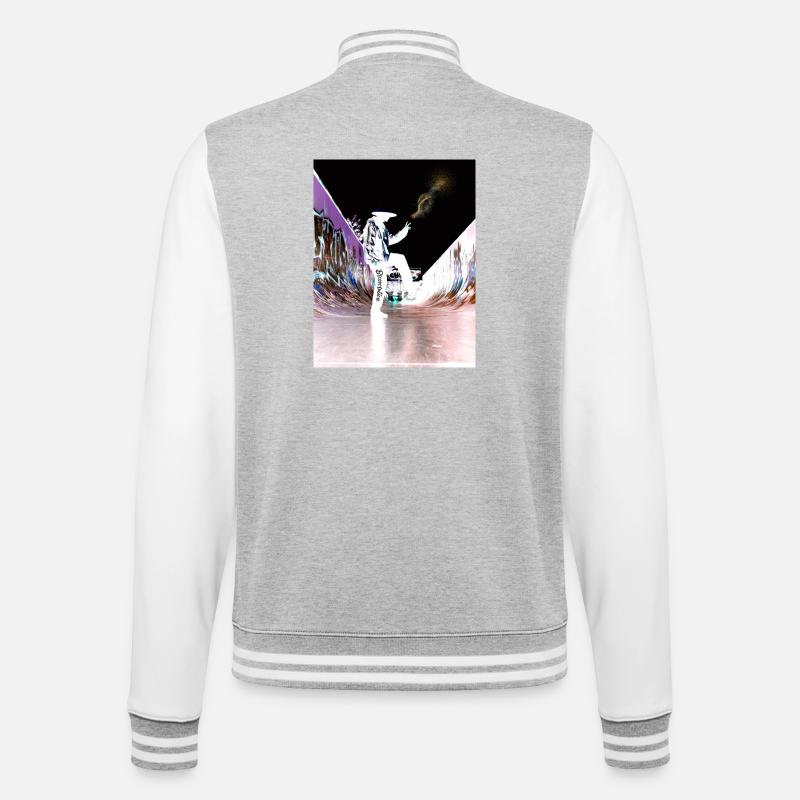 Blessolution « Équilibre » - Veste Teddy - gris chiné / blanc