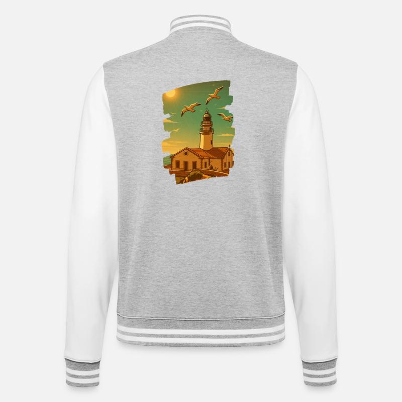 Far de Capdepera - Cala Ratjada - College-Sweatjacke - Grau meliert/Weiß