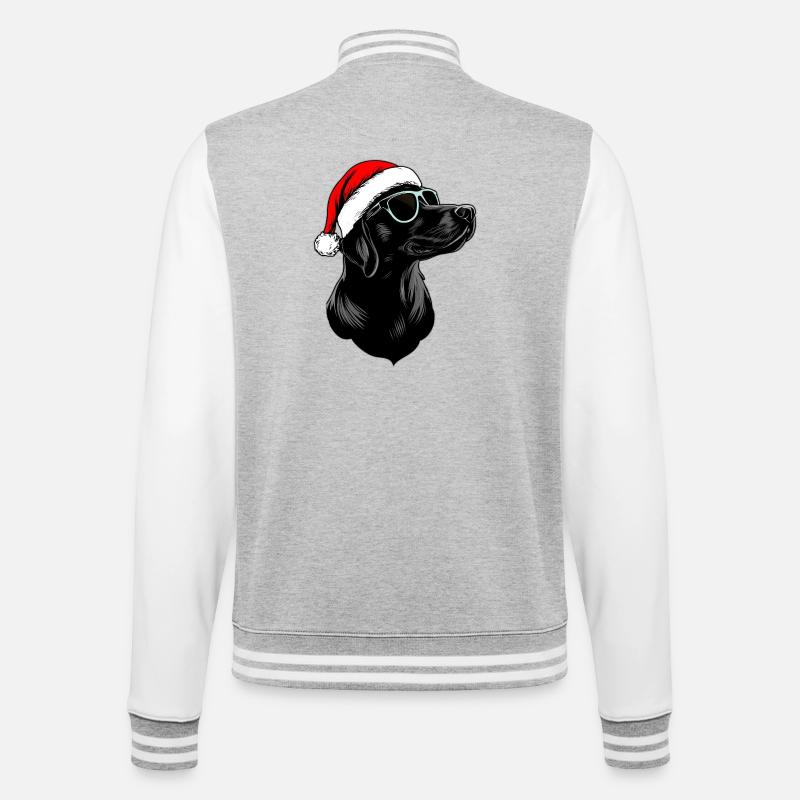 Chiens Noël / Père Noël Chien - Veste Teddy - gris chiné / blanc