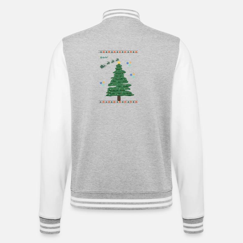 chrismas_tree_amliorefinale - College-Sweatjacke - Grau meliert/Weiß
