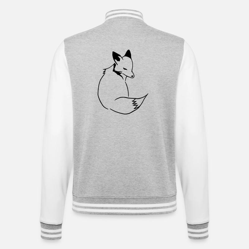Fuchs Comic: Schlau, Foxy & Manga Style - College-Sweatjacke - Grau meliert/Weiß