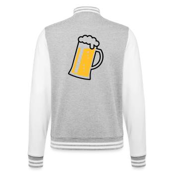 Maßkrug (beer / beer mug / beer glass / R /// 2C) - College Sweat Jacket - heather grey/white - Back - Marisol (170cm)