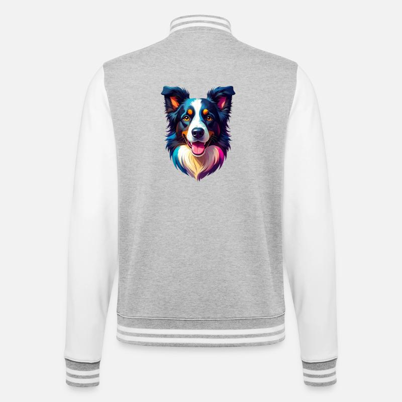 Border Collie - Bluza college - szary melanż/biały