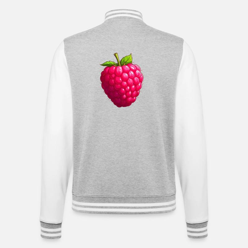 Raspberry - College Sweat Jacket - heather grey/white