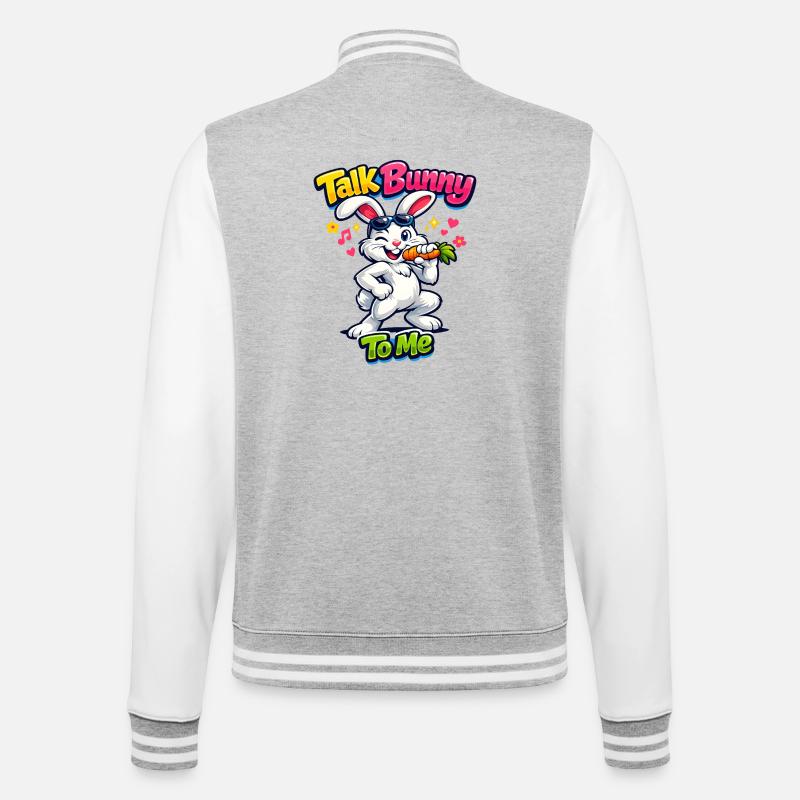 Bunny Bunny Spring Summer Easter Garden - College Sweat Jacket - heather grey/white
