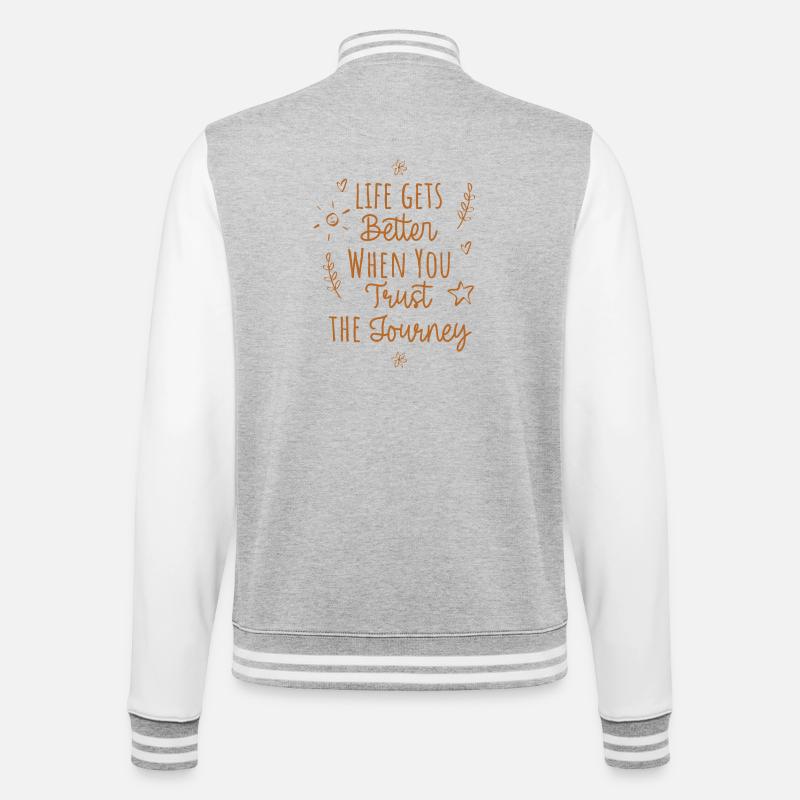 Trust Path Better Life - College Sweat Jacket - heather grey/white