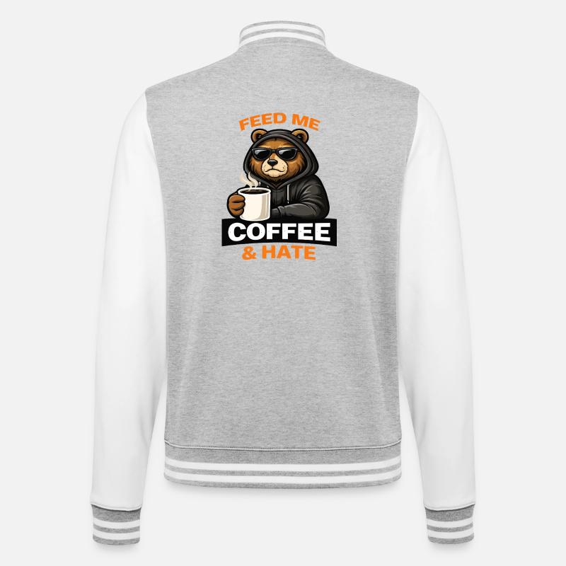 Grumpy Bear Coffee Attitude - Veste Teddy - gris chiné / blanc