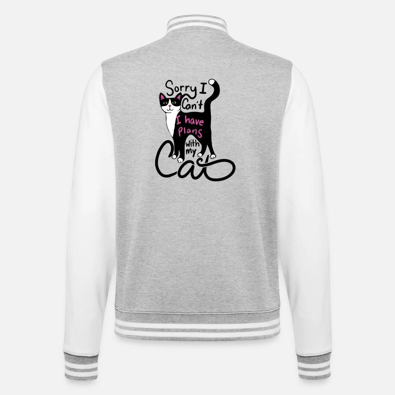 J’ai des plans pour chat graphique - Veste Teddy - gris chiné / blanc