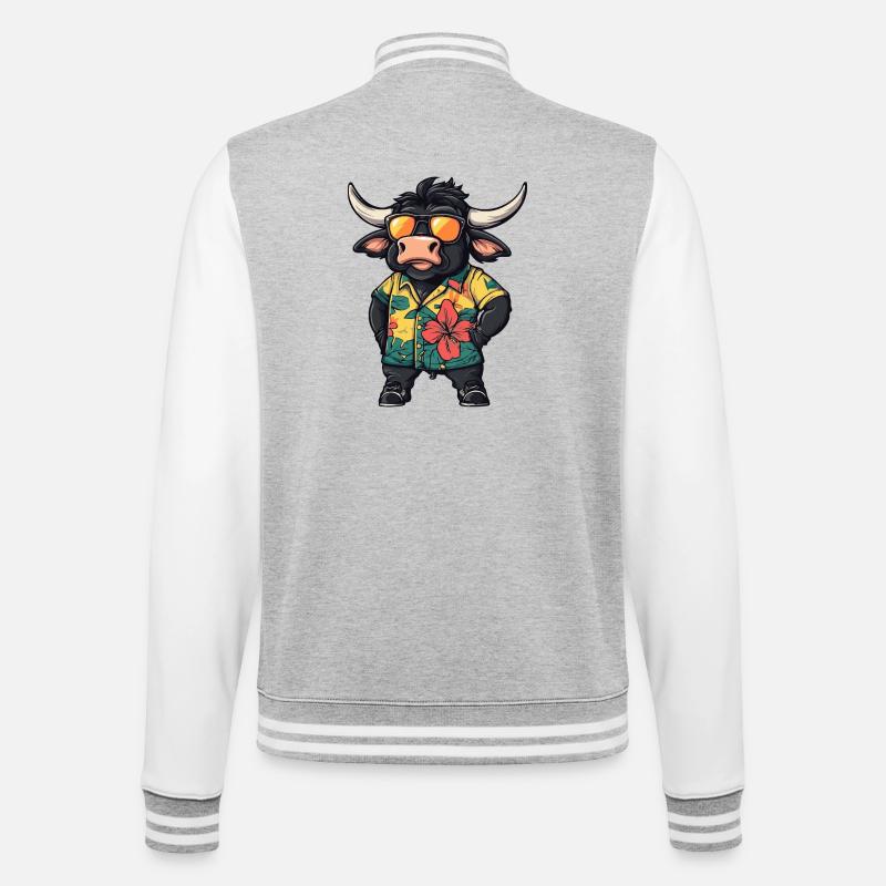 Taurus Comic Vacation - College Sweat Jacket - heather grey/white