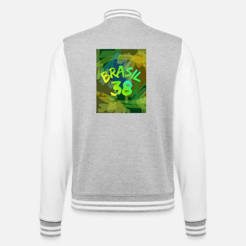 Brasil 38 Neon Brush - College Sweat Jacket - heather grey/white