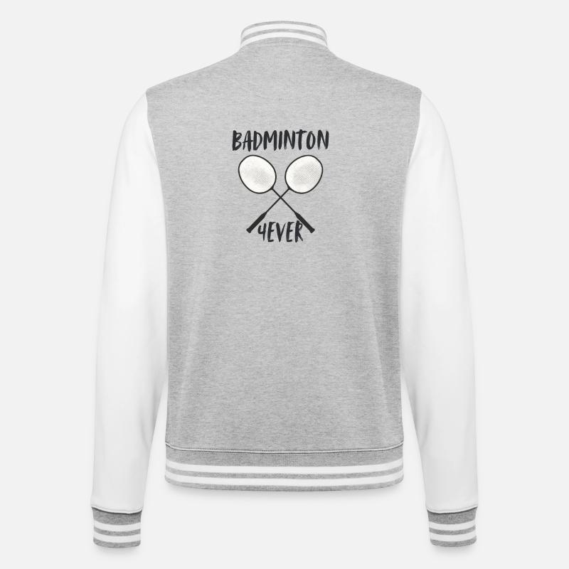 Badminton Forever Schläger - College-Sweatjacke - Grau meliert/Weiß