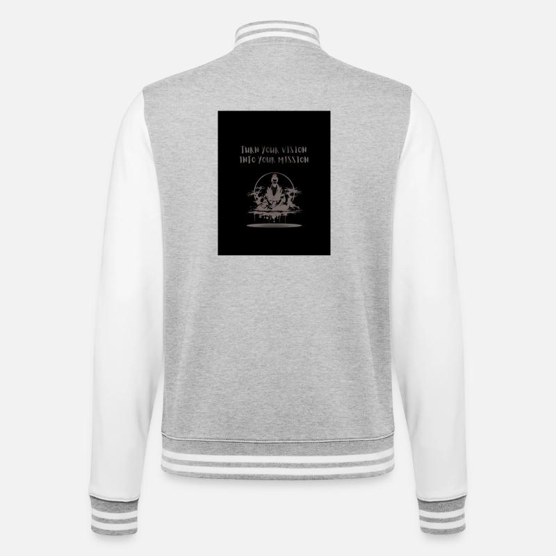 Black_and_Grey_Illustrative_Ninja_T-Hemd - College-Sweatjacke - Grau meliert/Weiß